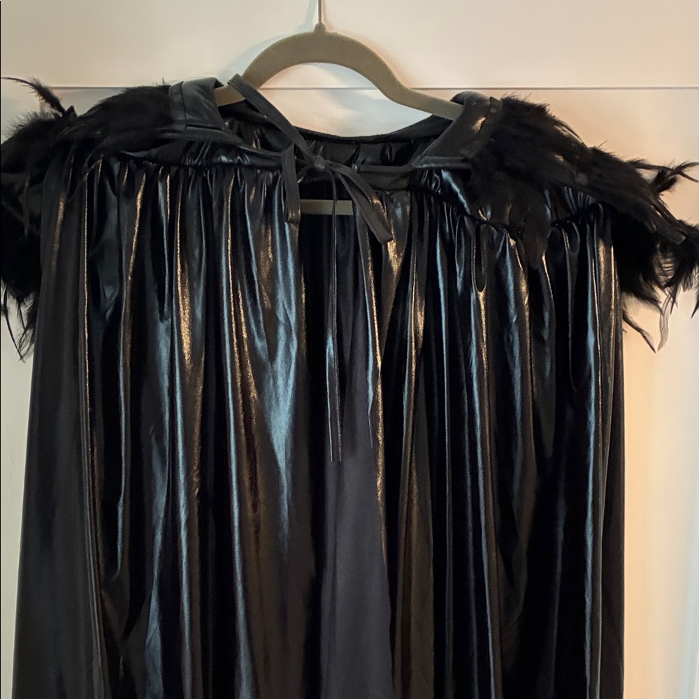 Black Feathered Cape for Women